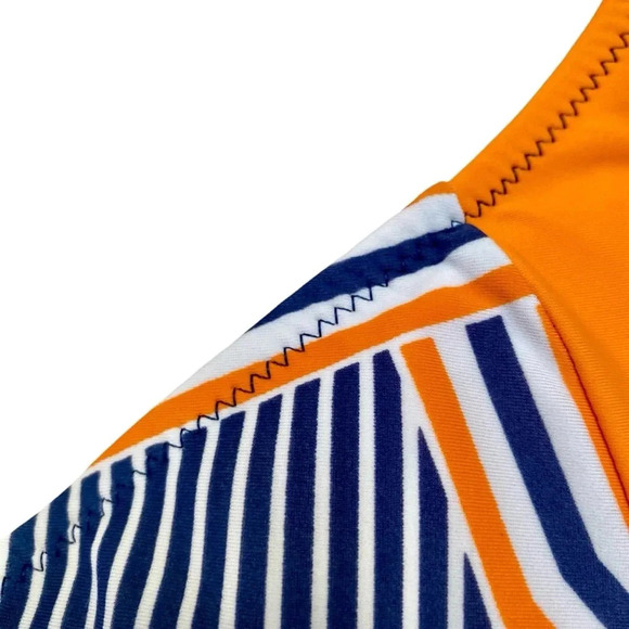Cabana Life Orange Drive One-Piece Swimsuit Blue Orange Striped – NWT Size M - Picture 9 of 15